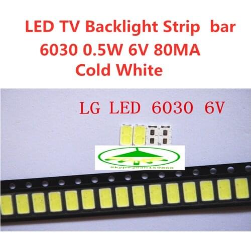 1000PCS/Lot For LG SMD LED 6030 6V 1W Cold White For TV Backlight LED Beads best quality LATHT420M Free shipping