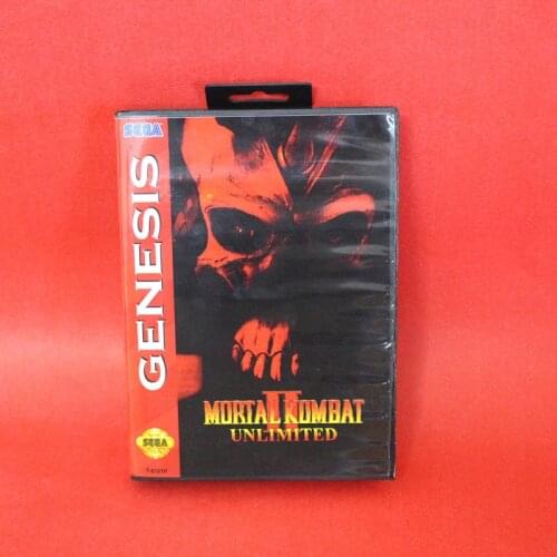 Mortal Kombat II Unlimited 16 bit MD Game Card For Sega Genesis Mega Drive With Retail Box