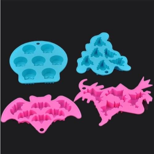 2021 3D Halloween Cake Mold Witch Bat Shaped Silicone Cake Mold Chocolate Cakes Mould For Birthday Kitchen Baking Tool