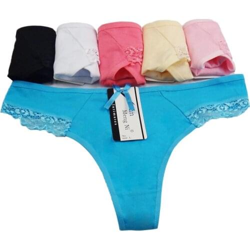 3Pcs/Lot Women G-string Thongs Cotton Woman Underpants Underwear Ladies Panties Sexy V-String T Back Bragas 87321-3