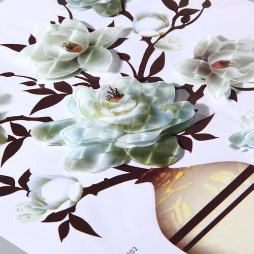 3D Floral Wall Stick PVC Wall Papers Floral Contact Paper Self Adhesive Wall Paper Shelf Liner Dresser Cabinet Sticker Decor