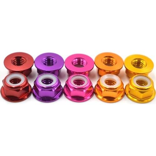 5PCS M4 Aluminum Lock Nuts Nylon Nut Alloy Flat Cone Cup Head Screw Gasket Self-Tightening For RC Car Drone Quadcopter Motor