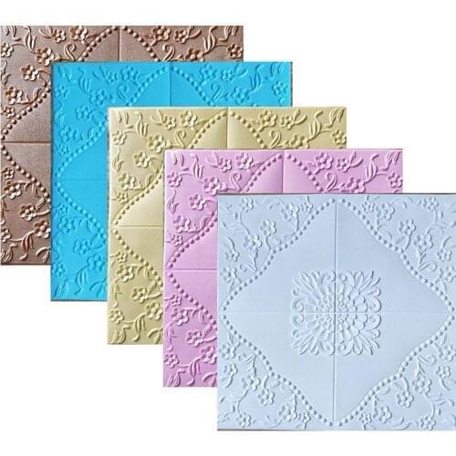 70x70cm 3D Flower Wall Stickers Self Adhesive Room Decor DIY Foam Wallpaper Wall Decor Living Wall Sticker For Kids Room