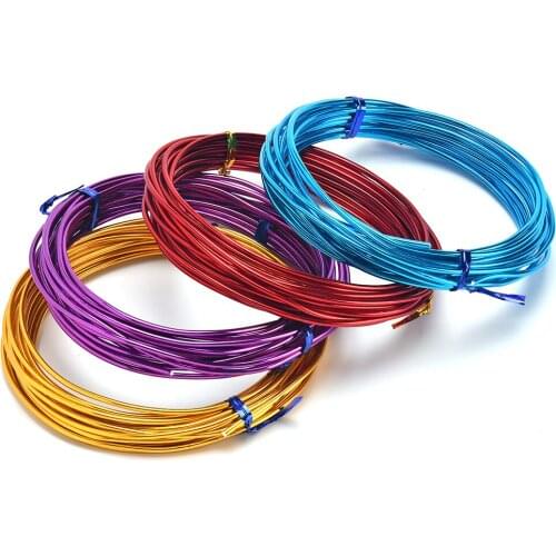 Aluminum Wire Anodized Jewelry Craft Making Beading Floral Colored Aluminum Craft Wire 1.0/1.5mm