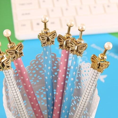 36pcs kawaii automatic pencil cute pearl butterfly mechanical pencils 0.5mm kids school student writing supplies korean pencil