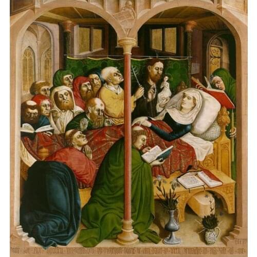 Free shipping wall art decoration picture classical religious figures sick salvation prayer oil painting canvas print on canvas