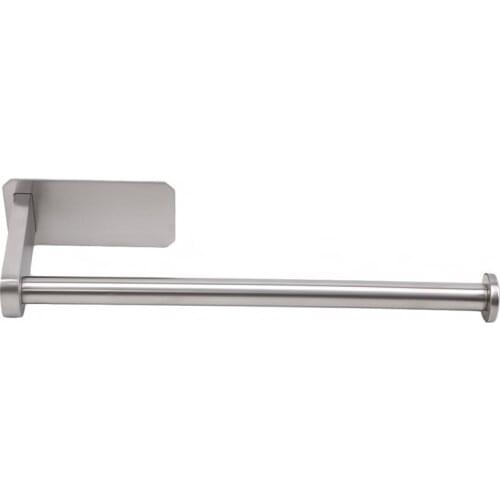 Drill Free Paper Towel Rack Wall Mounted Hand Towel Bar Stainless Steel Roll Holder for Bathroom Kitchen Household Storage Rack