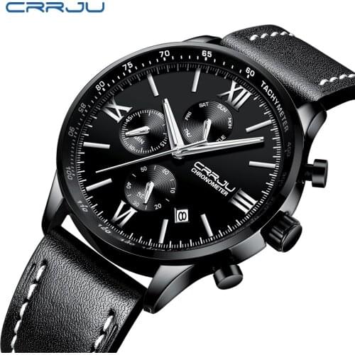 CRRJU Unique Design Men Women Top Brand Wristwatches Leather Quartz Creative Casual Buisness Sports Watches Relogio Feminino