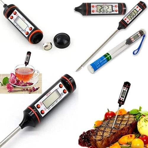Digital Thermometer Kitchen Cooking Meat Electronic Food Thermometer with Long Probe for Milk BBQ and Grill Candle Making