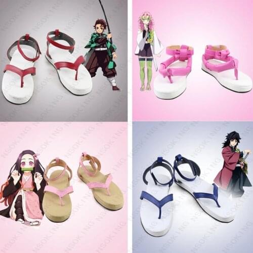 Demon Slayer: Kimetsu no Yaiba Kamado Tanjirou Kamado Nezuko Kanroji Mitsuri Rengoku Kyoujurou shoes cosplay Iguro Obanai Boots