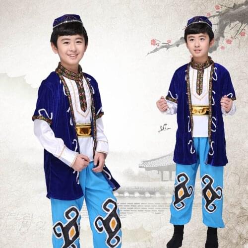 6 PCS Children Tibetan Dance Costume Chinese National Dancing Costume Mongolia Dance Clothes Stage Dancer Wear for Performance18