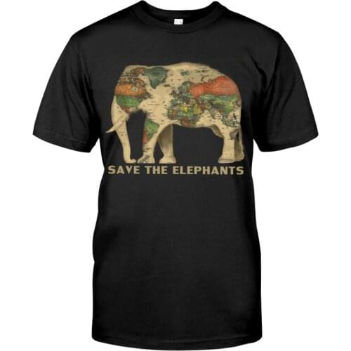 CLOOCL Save The Elephants Pure Cotton T-shirt Fashion Summer Printed Shirt Mens for Women Shirts Hip Hop Tops Funny Cotton Tees
