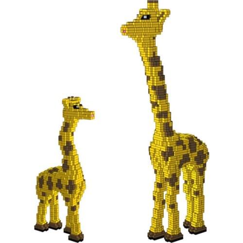 WANGE 200CM Giraffe big particle building blocks DIY assembly large set of scene decoration toys