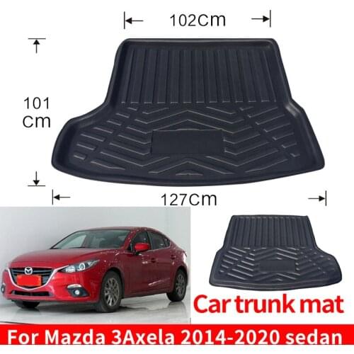 Trunk Mats Car Rear Trunk Storage Mat Cargo Tray Waterproof Floor Sheet Carpet Mud Protective Pad For Mazda 3 Axela 2014-2020