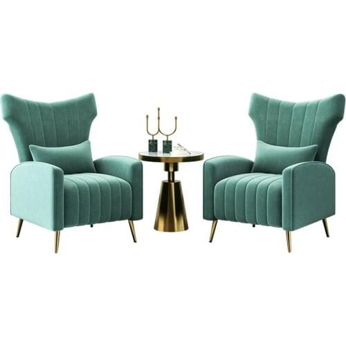 YL Lazy Leisure Chair Small Apartment Nordic Living Room Italian Fabric Single Sofa Wingback Chair