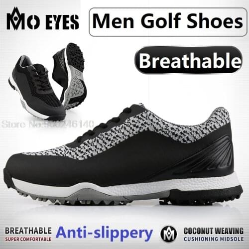PGM Golf Shoes Mens Breathable Waterproof Sneakers Non-Slip Spikes Mesh Golf Shoes Men Comfortable Soft Training Sneakers