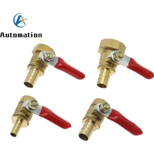 Brass Barbed ball valve 4-12 Hose Barb 1/8'' 1/2'' 1/4'' Female Thread Connector Joint Copper Pipe Fitting Coupler Adapter