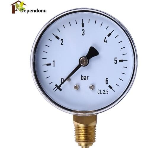 1/4" NPT Side Mount 2.3"Face 6 Bar Mini Pressure Gauge Dial Air Compressor Meter Hydraulic Pressure Tester Gauge