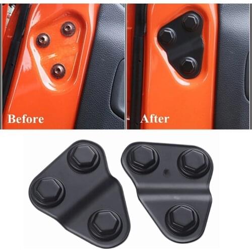 MOPAI Car Front Door Screw Protection Decoration Cover for Jeep Wrangler JL 2018+ Accessories for Jeep Gladiator JT 2018