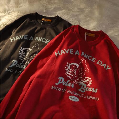 2021 New Harajuku Funny bear letter Printed Sweatshirt Women Brand Fashion Streetwear Long Sleeve Tops Teens Clothes Punk Gothic