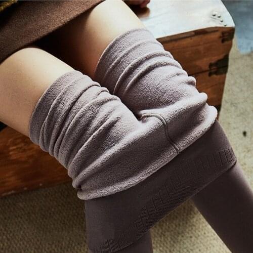 New Winter Cashmere Warm Tights Thick Fleece Big Size Elastic Pantyhose Slim Tight Tights for Girls Weight 40-77kgs