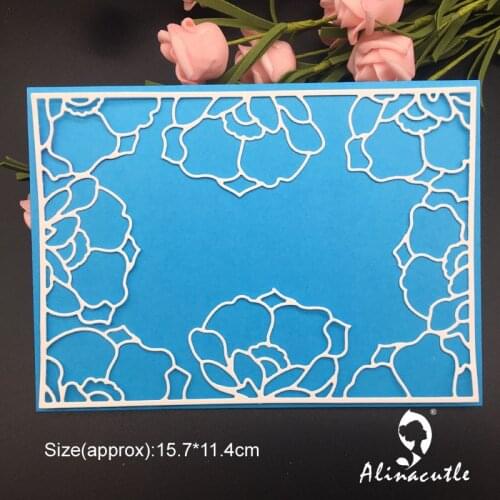 Die Cut Metal Cutting Rectangle Rose flower Scrapbooking Album Papercraft Handmade Card Stencil Cutter Punch Die Alinacutle