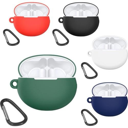 Silicone Carrying Case Protective Skin Cover For Freebuds 4i Wireless Bluetooth With A Metal Carabiner Headphone Precise Cut Hot