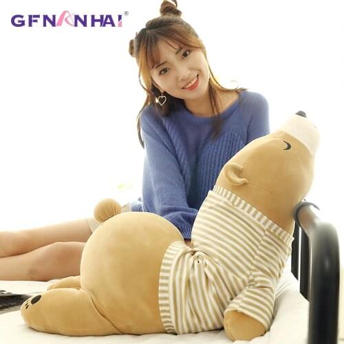 1pc 35-110CM Kawaii Dressing Polar Bear Plush Doll Baby Soft Stuffed Wearable Sleeping Bear Pillow Animal Plush Toy Kids Gifts