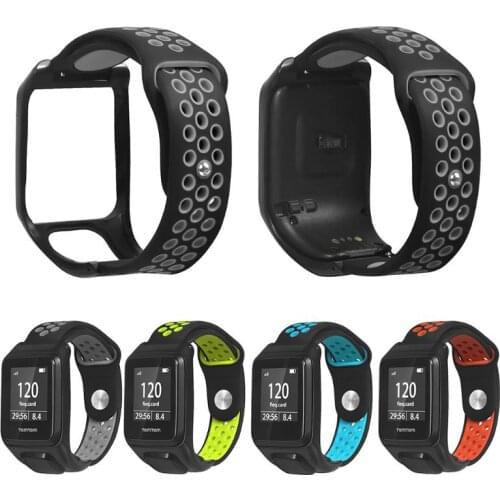Replacement Breathable Bracelet Watch Strap Silicone Wrist Band for Tomtom Runner 3/Adventurer/Golfer 2/Runner 2 Cardio/Watch