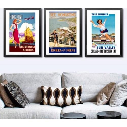 Hong Kong Idaho Indonesia Iraq Ireland Israel Vintage Travel Poster