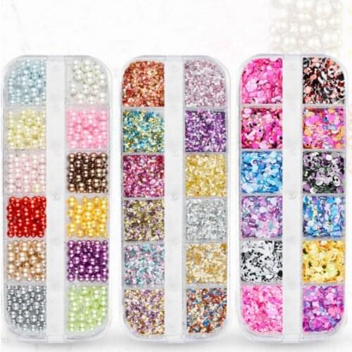 1 Box Colorful Ultrathin Sequins Aurora Mermaid Nail Glitter Flakes Holographic Round Paillette 3d Dazzling Nail Art Decorations