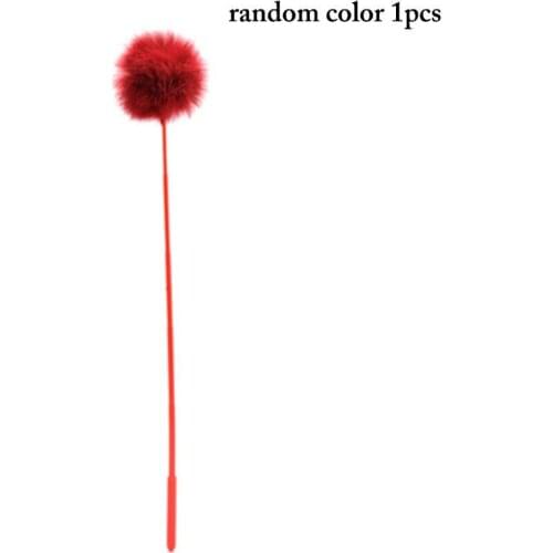 1pc Cat Pom Pom Decor Gatos Teaser Toy Creative Interactive Kitten Feather Wand CatsTeaser Toy Random Color Pet Supplies
