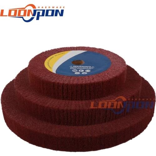 100/125/150/200/250/300mm Non-woven Scouring Pad Grinding Wheel Red Flap Mop Polishing Wheel Disc Thickness 25mm/50mm 1Pc
