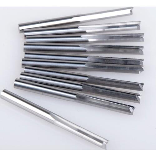 10Pcs 3.175x17mm Double Two Flute Straight Slot CNC Router Bits Wood MDF Milling