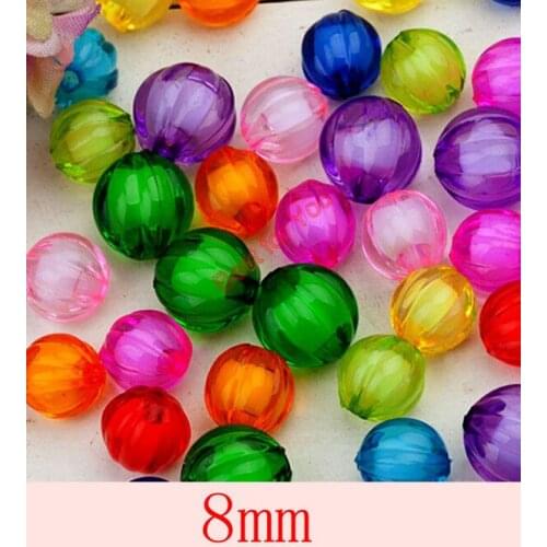 20pcs Mixed Color 8mm Pumpkin Shape Acrylic Loose Beads Beaded Material Fit for Jewelry Making Accessories Jewelry Findings