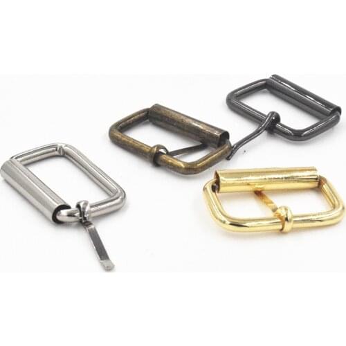 5pcs Metal Heavy Duty Hand Bag Shoe Strap Belt Web Adjust Roller Pin Buckle Snap Rectangle Ring Leather Craft Repair DIY Decor