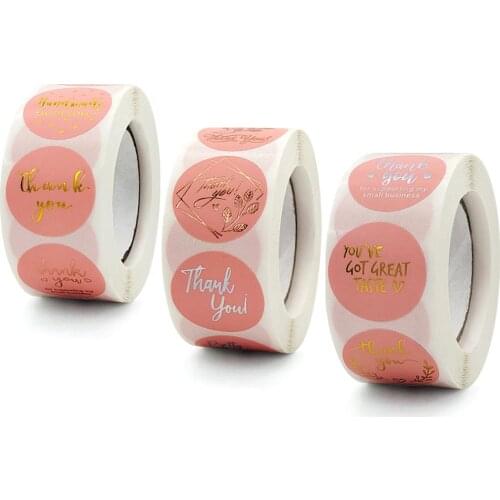 500Pcs/Roll Cute Heart Thank You Sticker Envelope Seal Scrapbook Label Stationery Stickers Party Birthday Gift Pacakge Labels