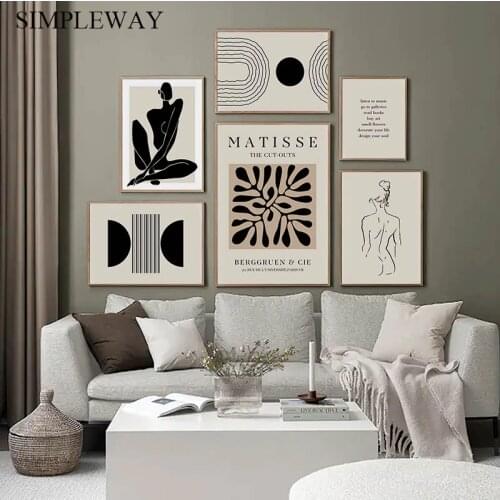 Matisse Artwork Abstract Nude Woman Poster Exhibition Art Vintage Painting Canvas Print Minimalist Room Wall Decoration Picture