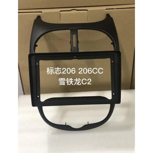 For Peugeot 206 Car Fascia Navigation Frame Dash Frame Kit For 9" Universal Android Multimedia Player