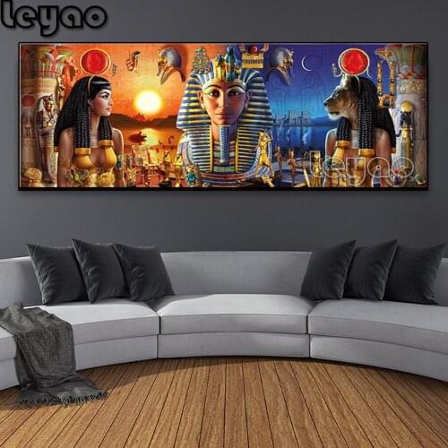 Large 5D Diy Daimond Painting King and princess of egypt Full Square Round Rhinestone Embroidery Sale home decor