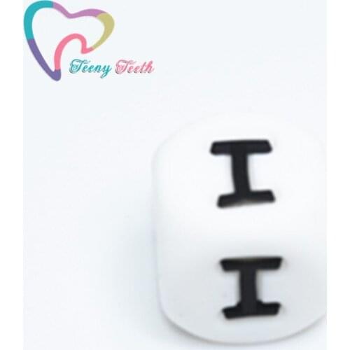 10 PCS Letter I Silicone Beads English Letter Baby Teeth DIY Baby Nursing Teething Necklace BPA Free Food Grade Silicone Teether