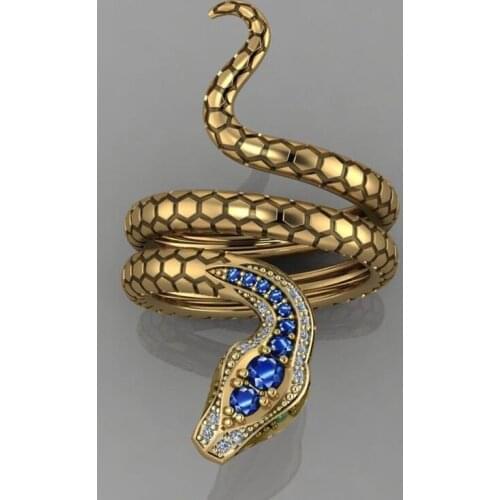 CAOSHI Personality Snake Shape Rings for Women Gold Color Punk Style Party Jewelry Girls Creative Finger Accessories Best Gift