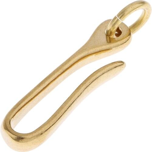 Solid Brass Belt U Hook Keychain for Leathercraft Wallet Chain Accessories