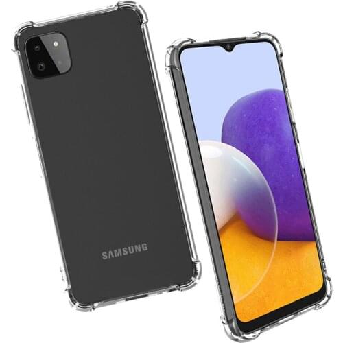 Samsung A22 5G A32 A42 S20 S20FE A71 A31 S8 S10 Case Clear TPU Four-corner Airbag Shockproof Soft Silicone Transparent Cover