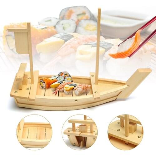 L50cm Wooden Sushi Boat Serving Plate Tray Japanese Food Seafood Plates Restaurant Cuisine Food Tray Sashimi Sushi Slash Boats
