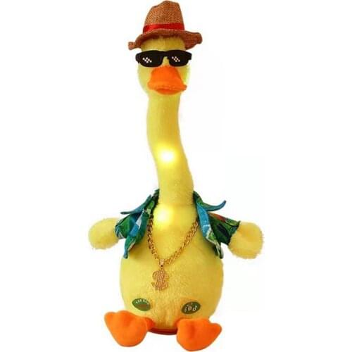Kids Musical Duck Toy With Lights Music Dancing Animal Toys Sing 60 English Songs Repeat What You Said Educational Fidget Toys