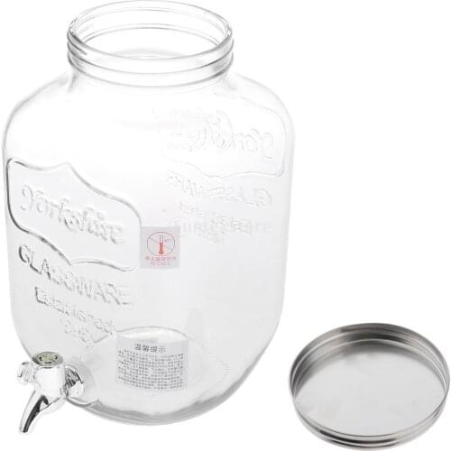 Beverage Dispenser Glass Jar Liquid Container For Bar Restaurant Hotel Party