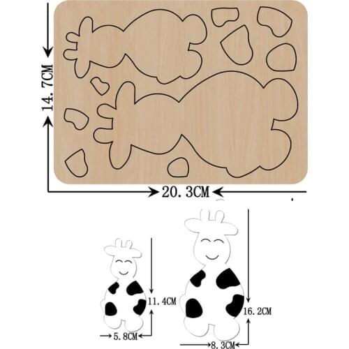 Diy Cows wooden cutting dies mould & knife blade punch die stencils Fit common cutting machine For diy Christmas Kids Gift