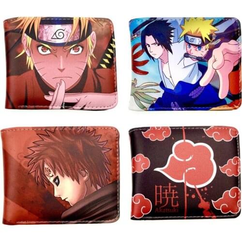 Anime Kakashi Sasuke Ninja Cosplay double pencil case double zipper red cloud stationery case printed wallet multi function prop