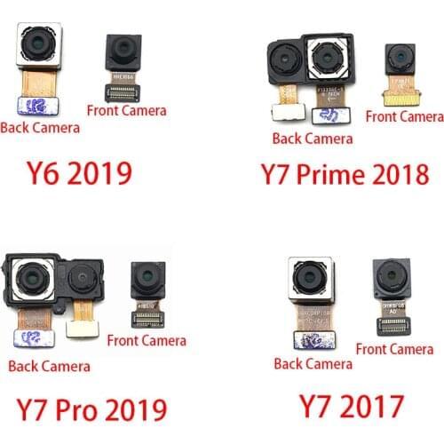New For Huawei Y6 Prime Y7 Pro Y9 2018 2019 Back Rear Camera Module Flex Cable +Front Facing Camera Replacement